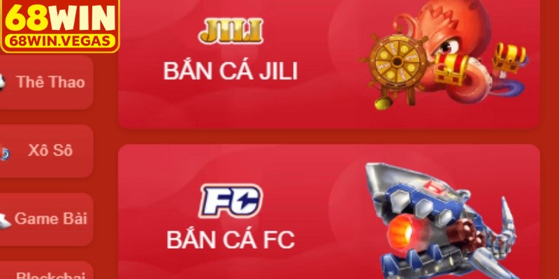 Khám phá sảnh bắn cá 68WIN với đồ họa 3D sắc nét, trò chơi đa dạng