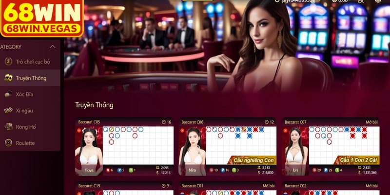 Những trò chơi đỏ đen nổi bật tại Casino 68WIN